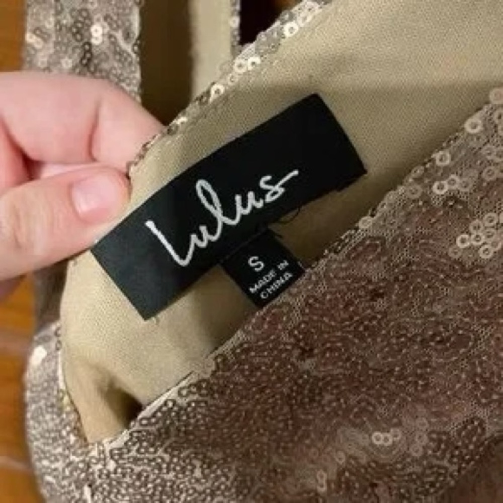 Lulu’s Sparkly Gold Mini Party Dress - Picture 3 of 3